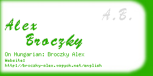 alex broczky business card